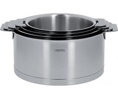 Cristel - S4CQL - SÃ©ries 4 Casseroles 14-16-18-20cm sans poignÃ©e amovible - Collection Strate