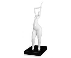 Arte Dal Mondo E4615PW Petit Assouvissement Sculpture figurative Moderne en rÃ©sine laquÃ©e avec Base en marbre, White, 45x15x8 cm
