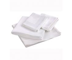 Fleuresse 9820 Nappe damassée avec Bande satinée Blanc 130 x 130 cm