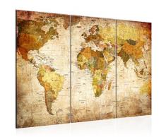 Tableau decoration murale Carte du monde 120 x 80 cm - XXL Impression sur Toile Salon Appartment 3 Parties - prÃªt Ã accrocher - 103431a