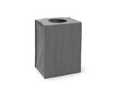 Brabantia - 120381 - Sac à linge transportable rectangulaire 55L, Noir poivré