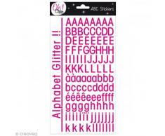 Oh ! Glitter Stickers Alphabet, Autre, Rose, 14.5 x 29.5 x 0.2 cm