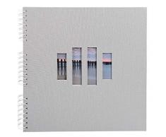 Exacompta 16861E Zen Album Photos à Spirales 60 Pages avec Feuillets Intercalaires Cristal Carton/Papier/Tissu Gris 32,5 x 32,2 x 2,8 cm