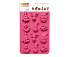 ScrapCooking 6725 Moule - Chocolats de NoÃ«l, Silicone, Rose, 23 x 14,5 x 1 cm
