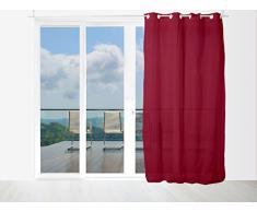 Soleil docre Panama Voilage en Coton avec oeillets 140x240 cm Panama Coton Rouge 140 x 240 cm