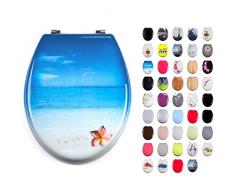 MSV 141255 Abattant WC Paradis en MDF, Acier Inoxydable, Multicolore, 30 x 20 x 15 cm