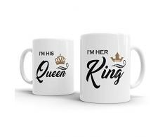 Gift Original Mugs Ã cafÃ© en cÃ©ramique Inscription Im His Queen Im Her King Valentines Wedding Anniversary