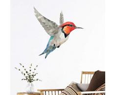 Stickers Origami | Sticker Autocollant Colibri - Décoration Murale Chambre et Salon - 40 x 40 cm