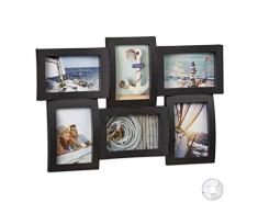 Relaxdays Cadre photos pÃªle-mÃªle 6 photos Galerie mur cadre mural 3D Ã suspendre 33 x 47,5 cm, noir