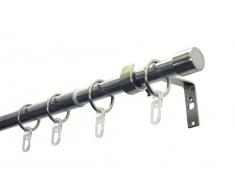 GARDINIA Jeu de Tringles Ã Rideaux Cap, 1 Tringle Ã 19/16 mm, Extensible des 2 CÃ´tÃ©s, Aspect Acier Inoxydable, 180-310 cm