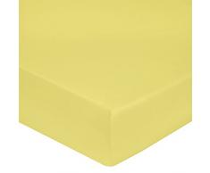 Blanc des Vosges Uni 57 fils Drap housse Coton Genêt 80 x 200 cm bonnet de 27 cm