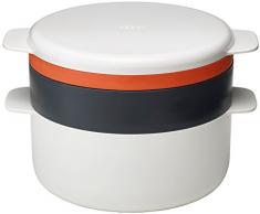 Joseph Joseph - M Cuisine - Set de 4 PiÃ¨ces Empilables pour Cuisson au Micro-ondes - Blanc Orange et Gris