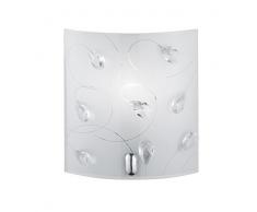 Trio Leuchten 202400106 Applique murale en verre transparent et blanc brillant Applique murale Nickel mat, chromÃ©.
