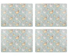 Creative Tops Plumes Lane Lot de 4Â Grands Sets de Table Premium Tableau, MDF, Multi/Couleur, 40Â x 15Â x 29Â cm