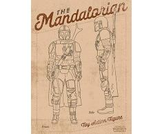 Star Wars The Mandalorian WDC12132 Toile imprimÃ©e 30 x 40 cm (Figurine), Multicolore, 30 x 40 x 3, 8 cm