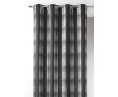 Home Maison 09349-8-AL Rideaux Jacquard avec Oeillets Ronds Gris/Argent 140 x 260 cm