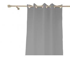 Soleil dOcre 31230 Alix Rideau ÃÂ ÃÂ Oeillets Gris Infroissable Polyester 135 x 250 cm