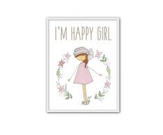 CUADRIMAN Bois Poisson Tableau Fille Turban, Bois, Multicolore, 32Â x 25Â cm