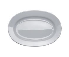 Alessi Ajm28/22 Platebowlcup Plat de Service Ovale en Porcelaine Blanche