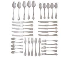 Mepra 45 pièces Dolce Vita, Set de Couverts en Acier Inoxydable, Argent, 41 x 33 x 21.5 cm