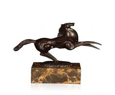 Arte Dal Mondo AL310M Cheval Petite Statue Sculpture Moderne en Bronze avec Base en marbre, 16 x 24 x 7,5 cm