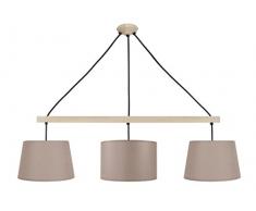 Tosel 21007 Lustre Barre 3 LumiÃ¨re, Acier, E27, 40 W, Noir, 80 x 80 cm