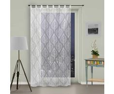 Soleil docre Voilage Ã Pattes 135x250 cm Maud Blanc, Polyester