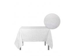 Soleil docre Bella Nappe CarrÃ©e, anti-tÃ¢ches, Polyester, Blanc, 180x180 cm