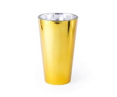 eBuyGB Verre Ã vin en mÃ©tal argentÃ© pour boire du jus deau et du vin 480 ml, Verre, dorÃ©, Pack of 1