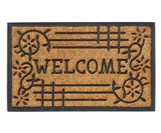 HMT 171070 Bombay Welcome Fleurs Paillasson Coco Sable 45 x 75 cm