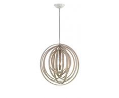 Trio Leuchten 305900130 Boolan Lampe suspendue, Bois, E27, Naturholz Holzfarbig, 50 x 50 x 150 cm