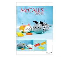 McCalls Patterns 7669Â OS, Peluches Tenues pour Chien et Chat, Soie, Multi/Couleur, 17Â x 0.5Â x 0.07Â cm