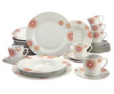Creatable, 19496, Mara, Service de Table 30 piÃ©ces, Porcelaine, Multicolore, 32 x 31 x 34 cm
