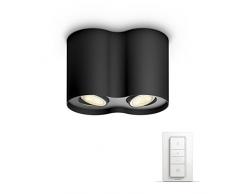 Philips Hue White Ambiance PILLAR Spot 2x5.5W - Noir (tÃ©lÃ©commande incluse)