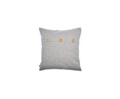 Zons Coussin Bouton 45x45cm 4 Couleurs + Rembourrage 450g (Gris)