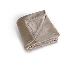 Linder 5047/28/841 Plaid Doux Polyester Gris Ficelle 131 x 180 cm