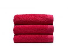 Home Basic - Lot 3 Serviettes Eponge, 33x50 cm Serviette invité, 50x100 e Maxi Drap de Bain 100x150 cm, Couleur Fuchsia