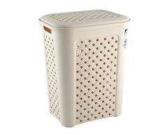 Tontarelli Arianna Panier Ã Linge, AjourÃ©, Plastique, Beige, 50 litres