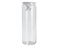 Alessi Amdr08 W Gianni a Little Man Holding on Tight BoÃ®te de Cuisine en Verre avec Couvercle en RÃ©sine Thermoplastique, Blanc, 200 Cl