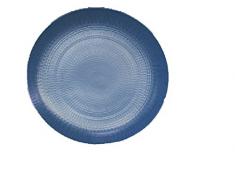 DEGRENNE - Modulo Nature lot de 6 assiettes 29,5 x 10,5 x 10,5 cm , grès de porcelaine - Bleu Galet