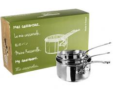 Mauviel1830 - MCook 521050 - Série 3 Casseroles inox - 16 à 20 cm