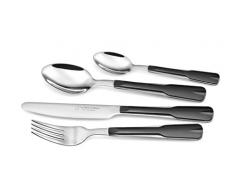 Albert de Thiers 319600 MENAGERE 24 Pieces New Paris Noir, Acier Inoxydable, 16,5 x 7 x 26 cm