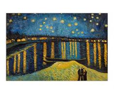 Arte Dal Mondo VG058IAT-02 Nuit étoilée sur la Rhona Tableau, Huile sur Toile, Peint à la Main et montée sur châssis esthétique, Multicolore, 90 x 60 x 2 cm