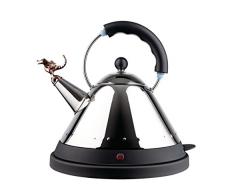 Alessi Mg32rex B Tea Rex Bouilloire Ãlectrique en Acier Inoxydable 18/10 Brillant avec Poignée et Base en Pa, Noir, Sifflet-reptile Préhistorique en Pa, Metallisé Cuivre,