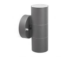 Applique murale extérieure Smartwares GWL-176-HG â Acier inoxydable de haute qualité â Anthracite - Lumière blanche chaude