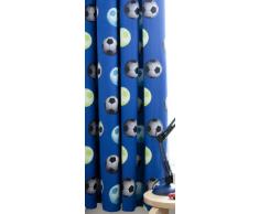 Catherine Lansfield Parure de lit pour Enfant Motif Football, Bleu, Curtains