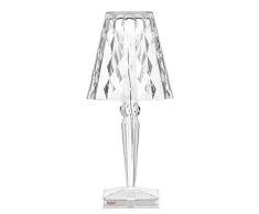 Kartell Big Battery Lampe de chevet, Plastique, Transparent, 37,3 x 17 cm