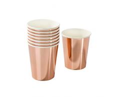 Talking Tables PPRG-CUP Gobelets en Papier Feuille dor Rose, Paquet de 8, Multicolore