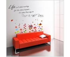 Walplus Autocollant Mural Danse la Pluie Papillons Amovible Art DÃ©calques Vinyle Maison DÃ©coration DIY Vivant Chambre Bureau Papier Peint DEnfants Cadeau, Multicolore