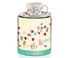 Ritzenhoff 1580129 My Little Darling Tasse Ã expresso, 0.08 liters, Turquoise, Marron, Rose, Bordeaux